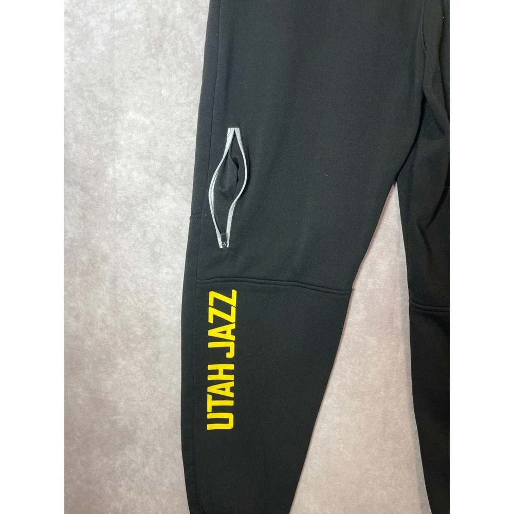 Nike Utah Jazz Pants Mens Large Black Dri Fit NBA Athletic Joggers Active Casual